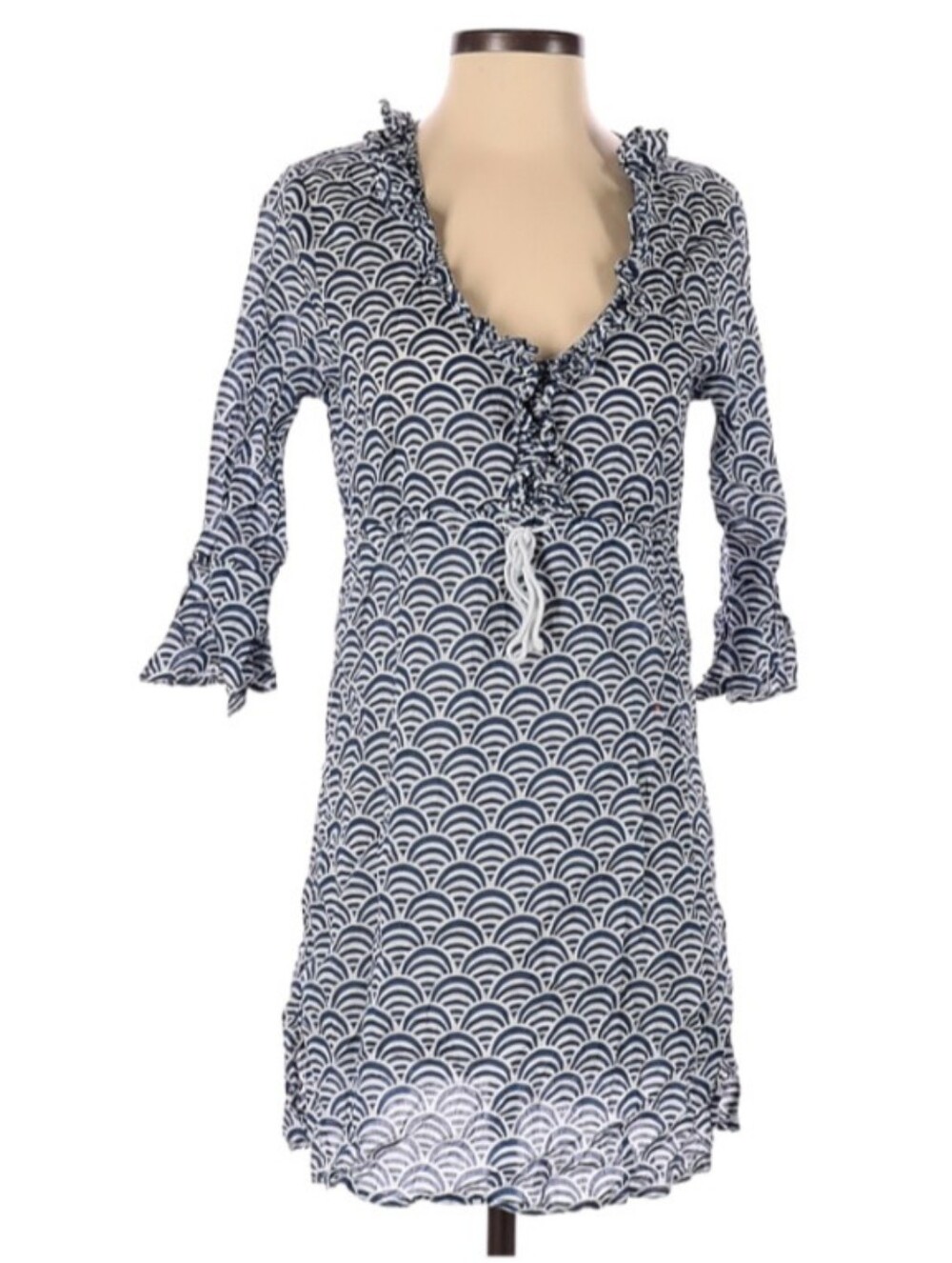 Mud Pie 3/4 Sleeve Printed Mini Dress Women's Size Small